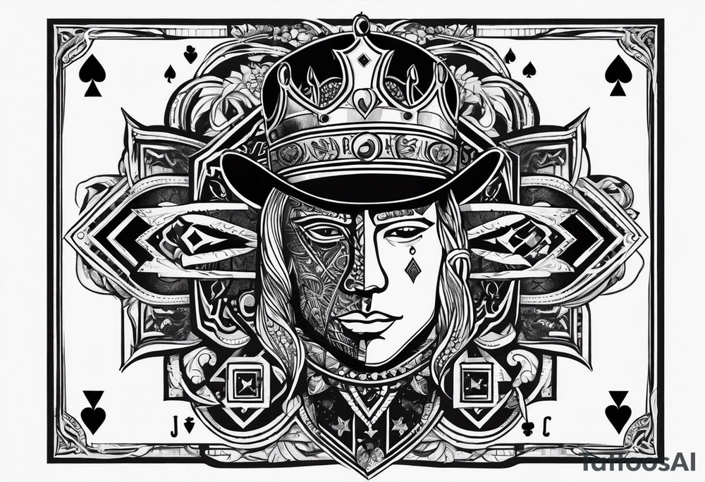 King of ace playing guitar cards tattoo idea
