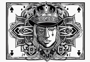 King of ace playing guitar cards tattoo idea