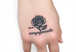 a good rose and a semicolon seperate from the name “monyanette” tattoo idea