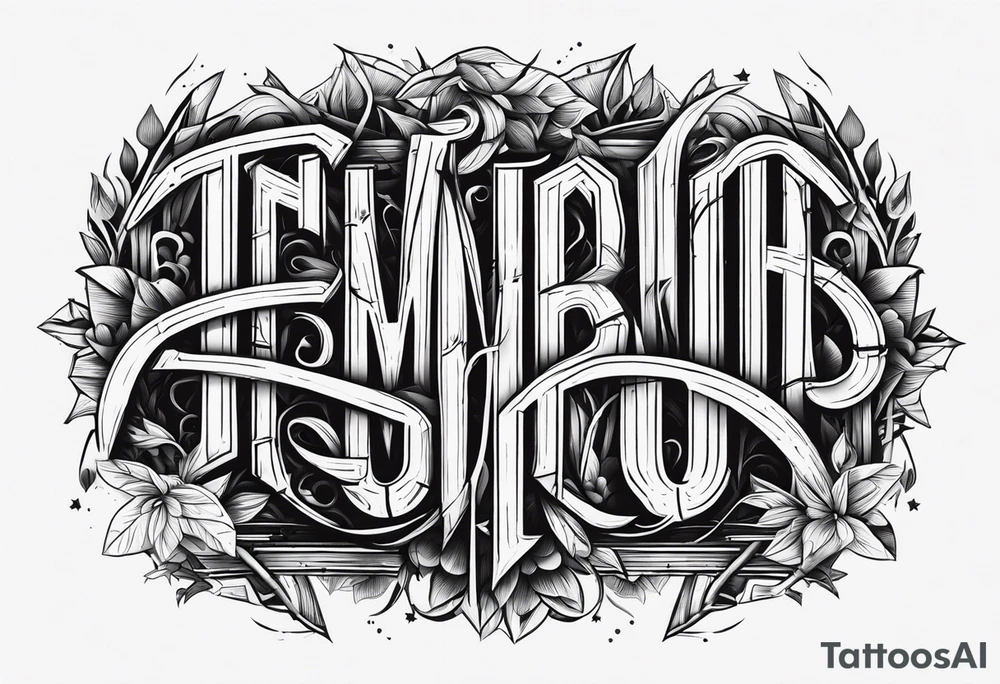 Font, bamboo, American letters tattoo idea