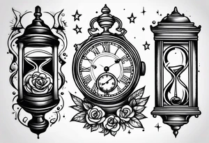 Wasted time themed sleeve tattoo idea