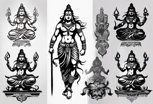 shiva in warrior pose tattoo idea