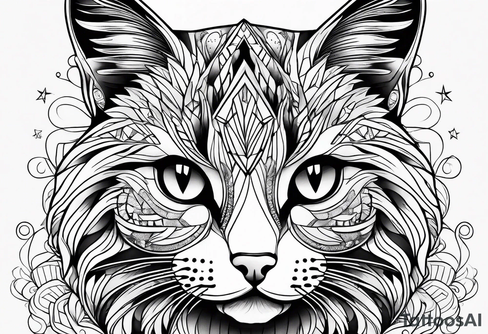 a cute cat tattoo idea