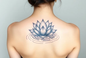 serene lotus flower emerging from sacred waters with ripples tattoo idea