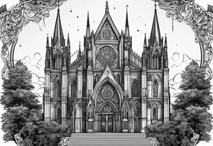 gothic cathedral tattoo idea