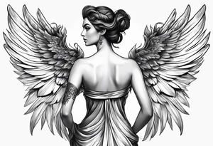 Greek goddess iris with wings coming from her back tattoo idea