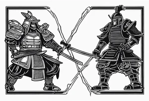 robot samurai vs human samurai in a duel to the death tattoo idea