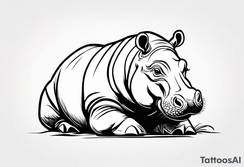 Baby hippo with ar 15 tattoo idea