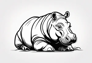 Baby hippo with ar 15 tattoo idea