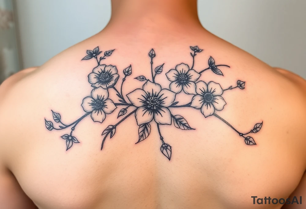Flowers and vines tattoo idea