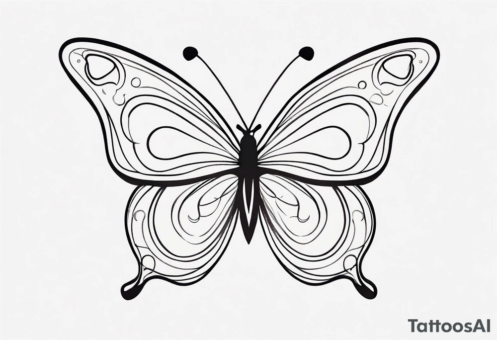 Small butterfly with hearts tattoo idea
