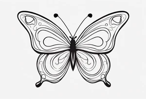 Small butterfly with hearts tattoo idea