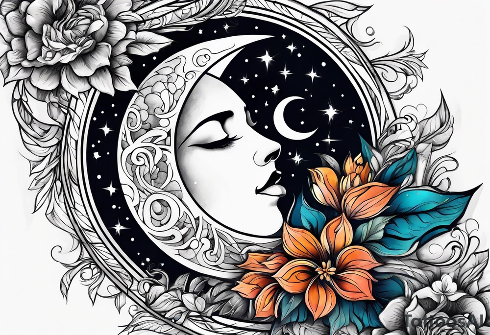 sacred moon tattoo idea