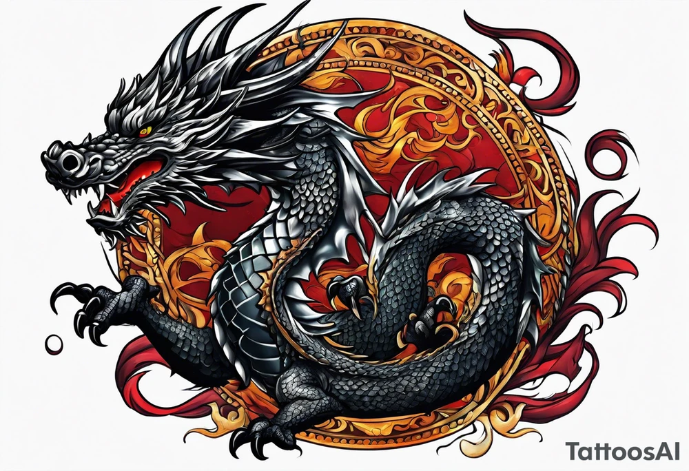 Black dragon tattoo idea