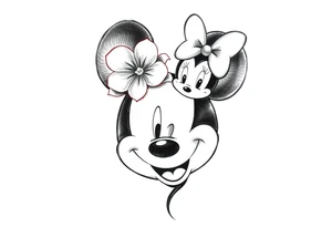 Mickey Mouse with Amelia on top tattoo idea