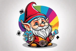 Gambling female gnome tattoo idea