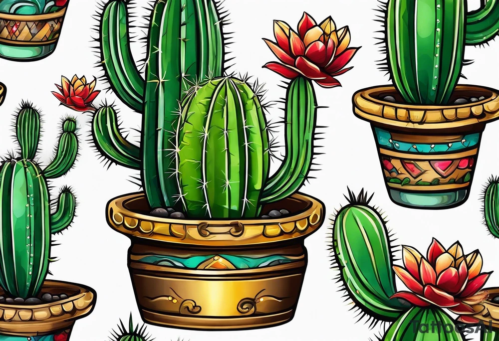 Beer bro style cactus tattoo idea