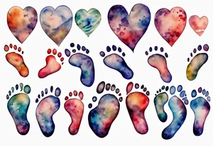 Footprints in a heart tattoo idea