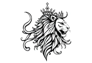 powerful majestic lion vagina and anus 
with a crown tattoo idea