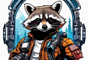 Guardians of the galaxy raccoon with a rocket launcher tattoo idea