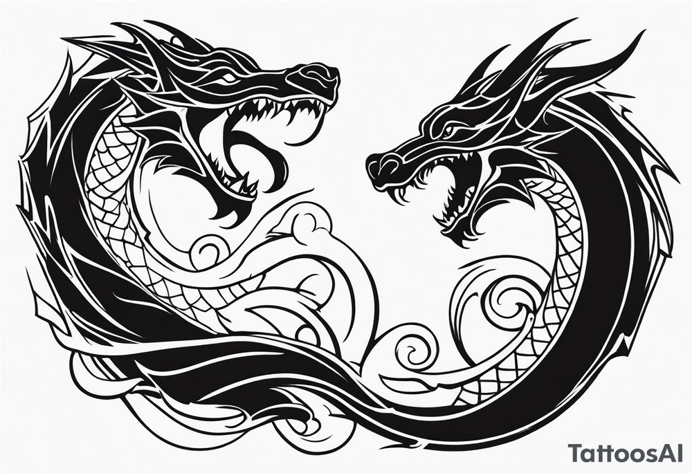 roaring dragons tattoo idea