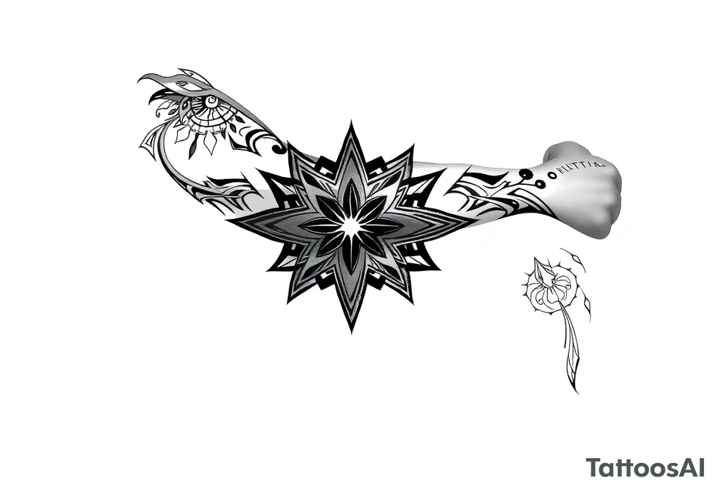 bold line dark witchstyle tattoo idea