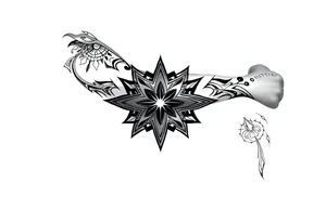 bold line dark witchstyle tattoo idea