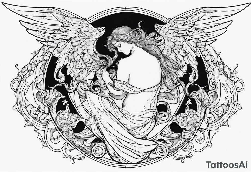 angels demons tattoo idea