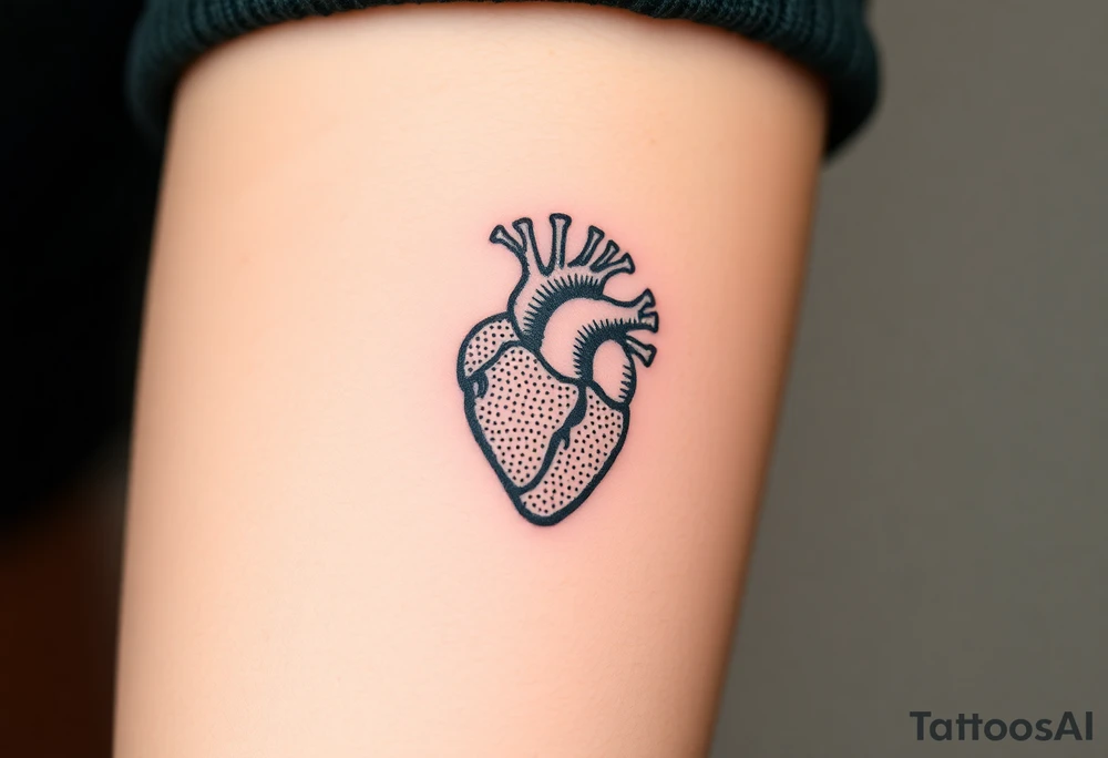 medieval human heart woodcut tattoo idea