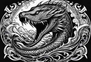 Menacing leviathan tattoo idea