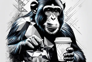 Monkey with a drink tattoo idea