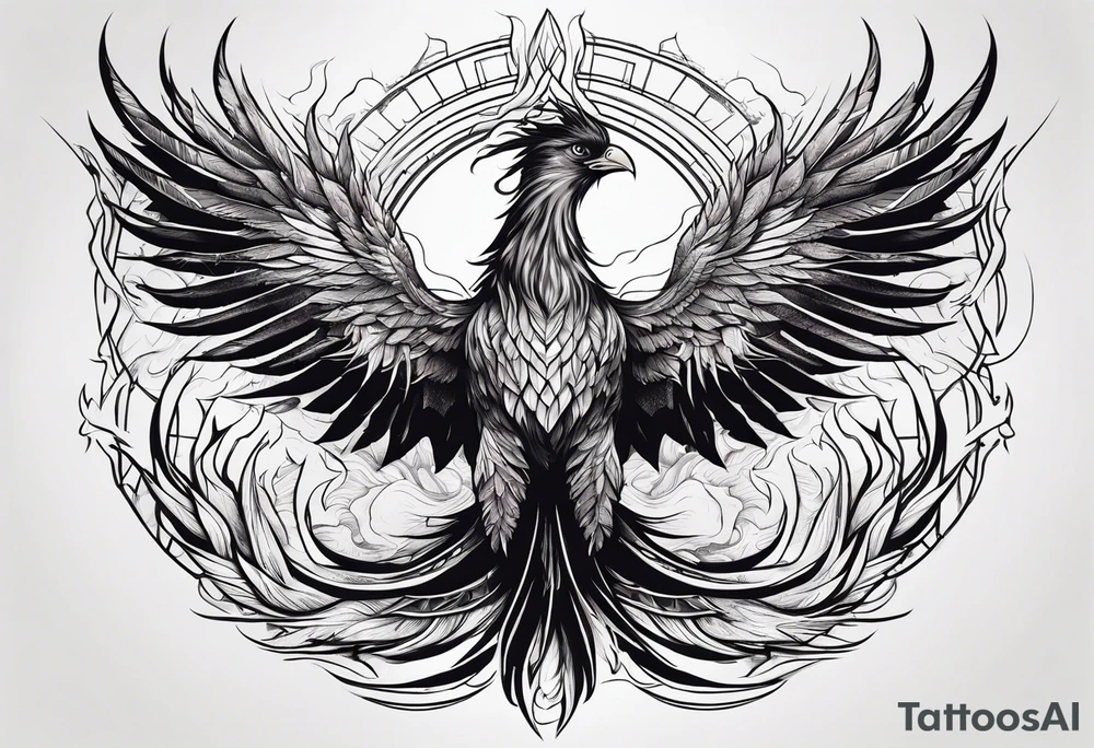 Phoenix riding from the ashes tattoo idea