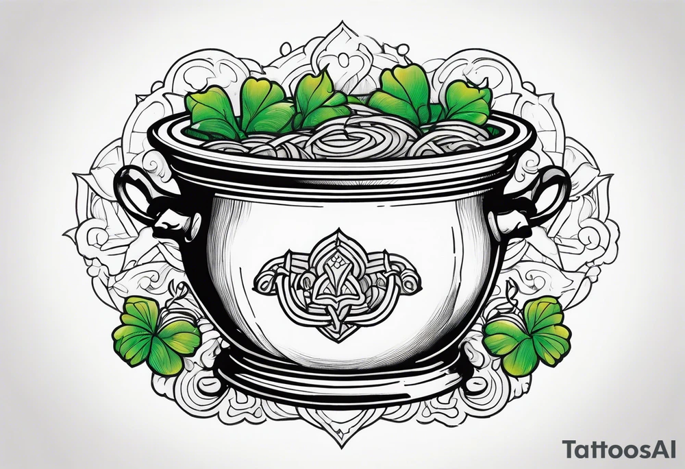 leprechaun pot of gold tattoo idea