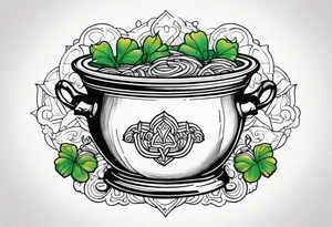 leprechaun pot of gold tattoo idea