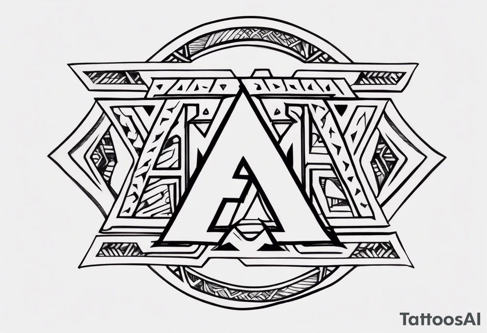 the letters A W R in the middle of a ninja headband tattoo idea