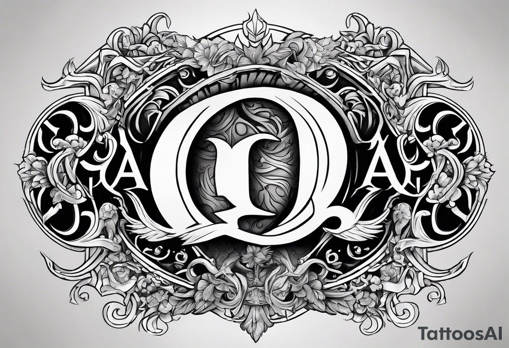 Greek Capital Letter Omega symbol death metal style tattoo idea