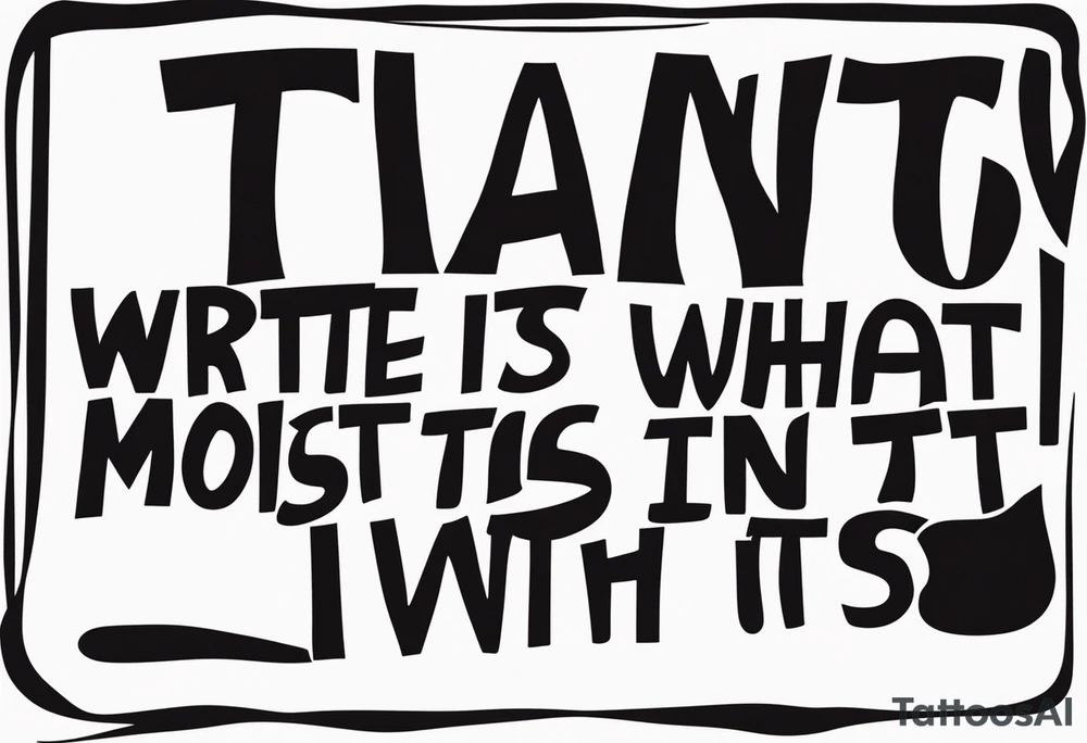 I want to write "It is what it is" in the most unique way tattoo idea