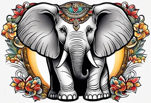 Fierce baby elephant tattoo idea