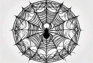 spider web hangin  under moon tattoo idea