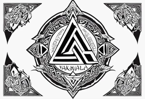 Valhalla 
Sword shield valknut dragon bear wolf tattoo idea
