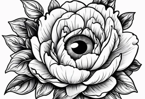 Peonies roses evil eye tattoo idea
