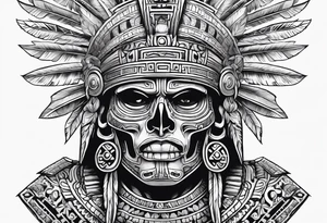 aztec god of death Mictlantecuhtli shoulder up tattoo idea