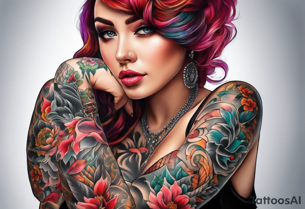 full body tattoo on the back from top to bottom on paper tattoo idea