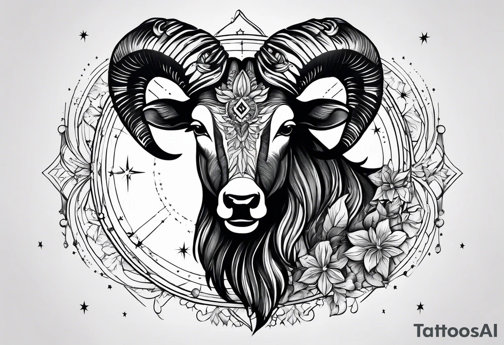 Aries constellation with stars tattoo idea