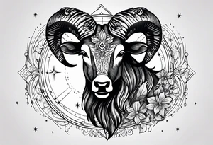 Aries constellation with stars tattoo idea