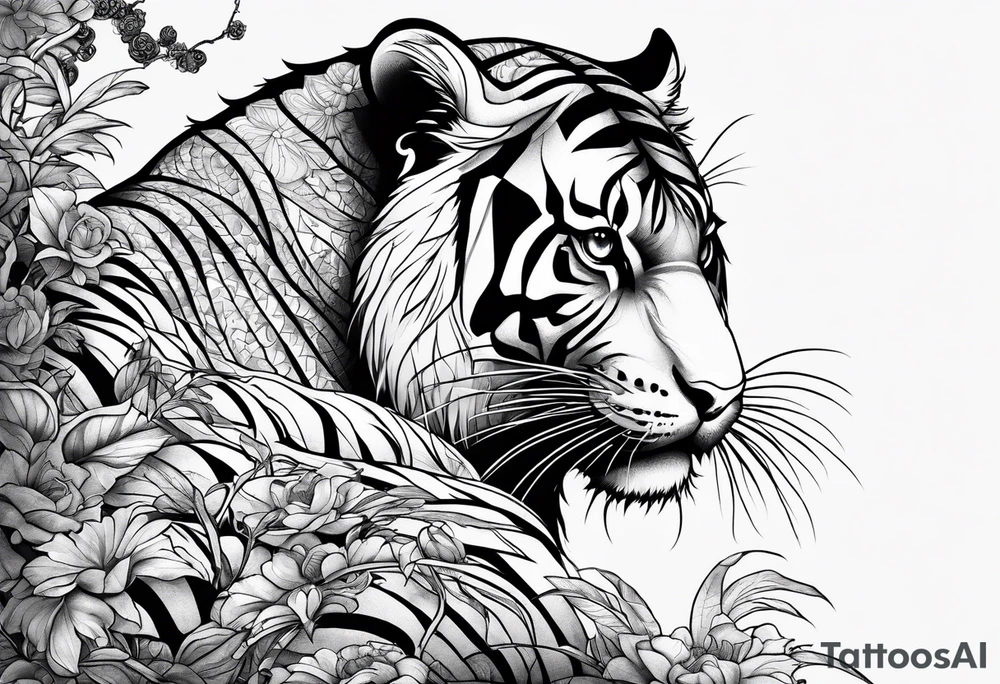chinesische Mauer mit Tiger Ratte und schlange tattoo idea