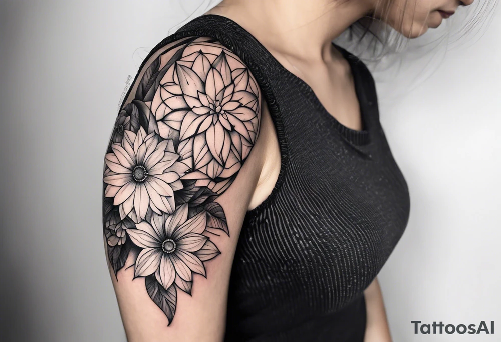 Flower sleeve tattoo. tattoo idea