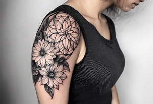 Flower sleeve tattoo. tattoo idea
