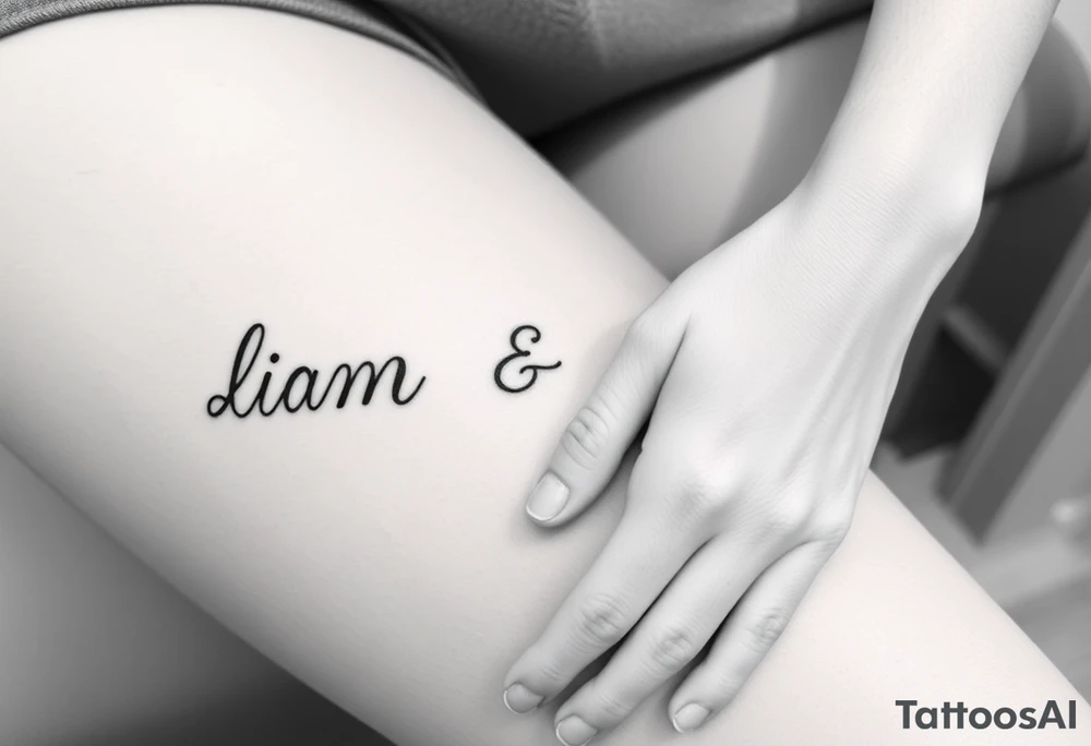 Lettering with the word s liam and mileena tattoo idea