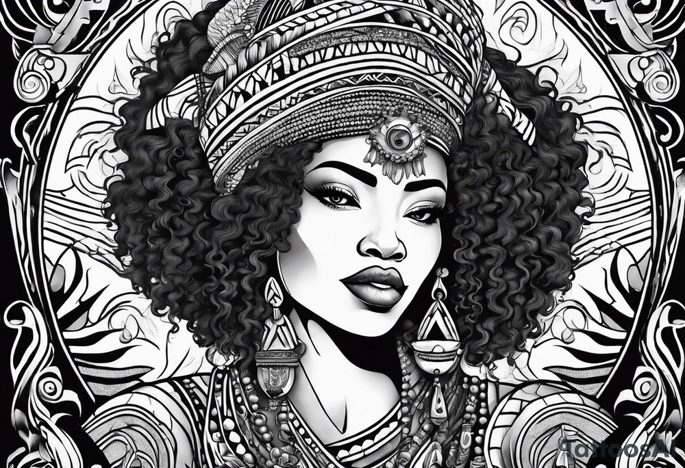 Mami wata african water tattoo idea